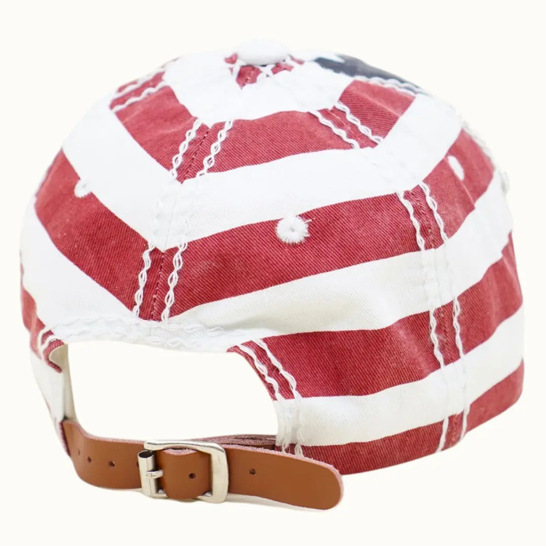 Baseball Trucker Cap, Bejeweled Red White & Black Rhinestone Patch